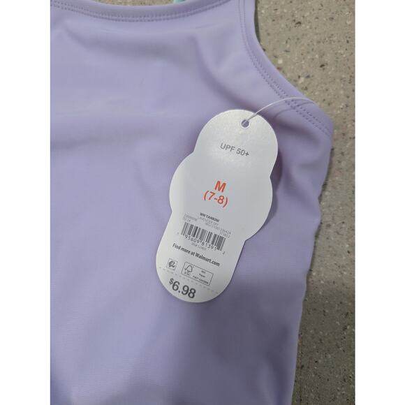 Wonder Nation 2 Piece Tankini Side Tie Swimsuit Lavender Sky Girls Size 7/8 - Picture 4 of 4